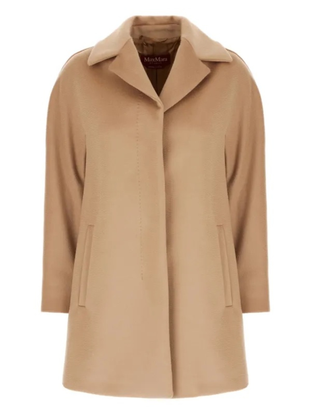 Fleurette 100% Wool Camel Colored Trench Coat